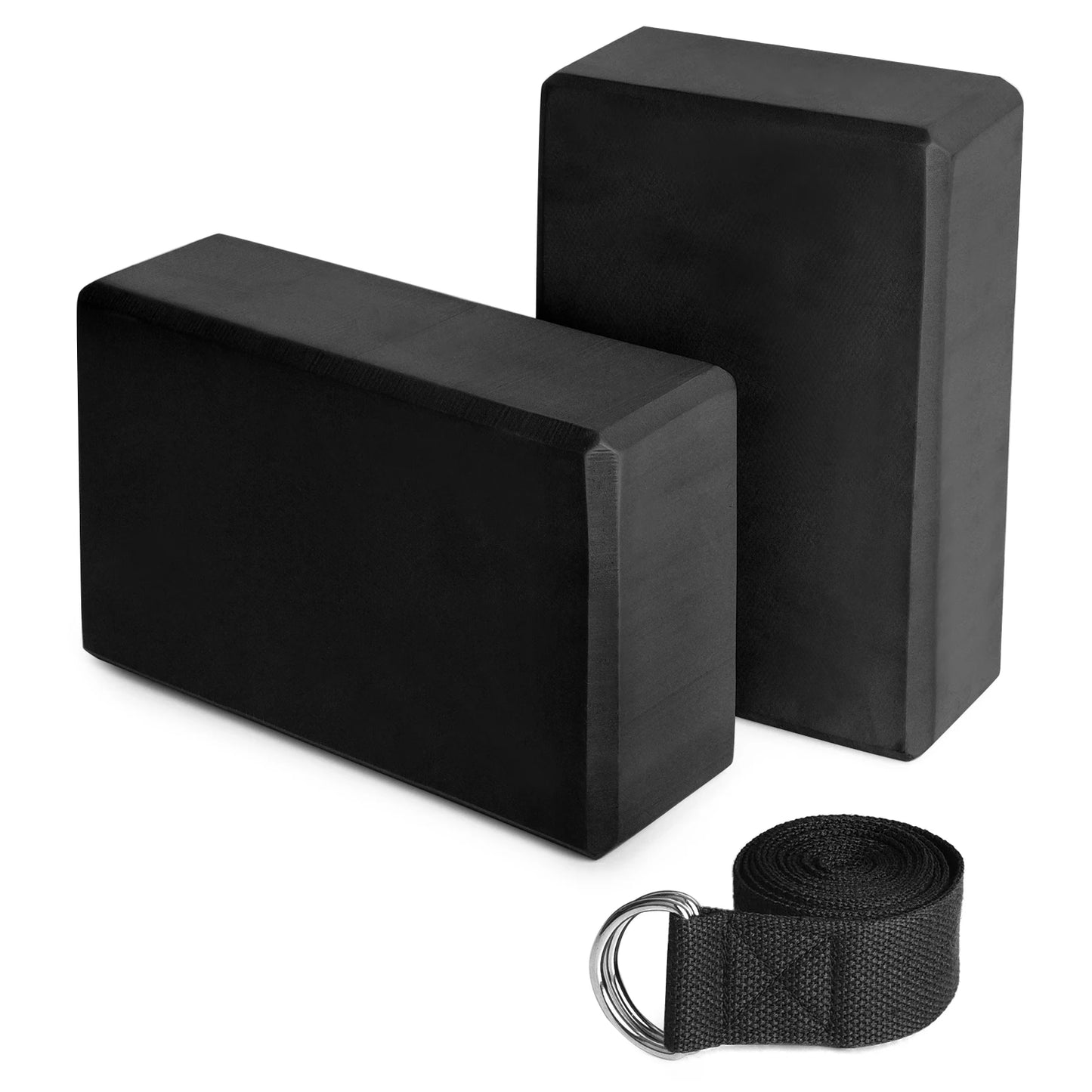 Set of two EVA foam yoga blocks designed for training, exercise, and body shaping. These lightweight, durable blocks provide essential support for yoga, stretching, and dance routines, enhancing flexibility and stability. Ideal for both beginners and advanced practitioners, they assist with proper alignment and help deepen stretches during workouts, making them a must-have auxiliary tool for fitness enthusiasts.