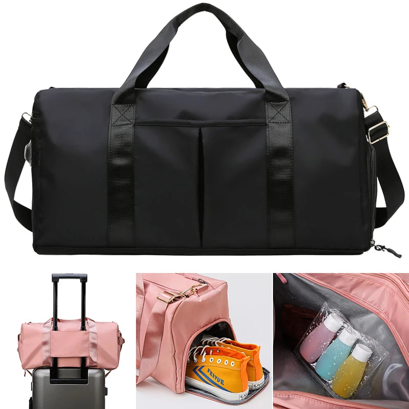 Gym Bag for Women - Waterproof Dry-Wet Separation Fitness Shoulder Bag