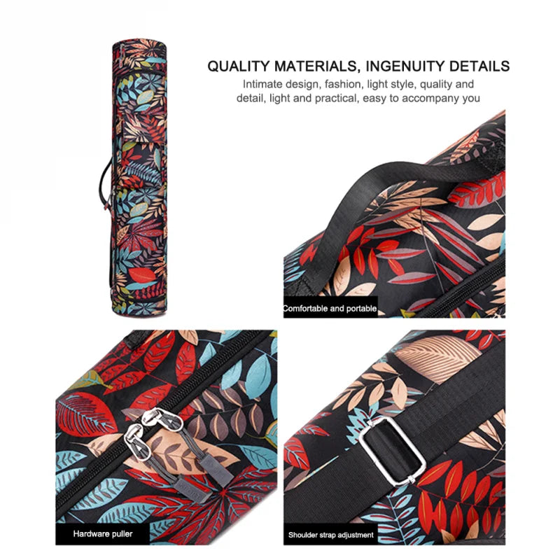 Printed Yoga Mat Bag - Stylish Sports Mat Backpack for Men and Women