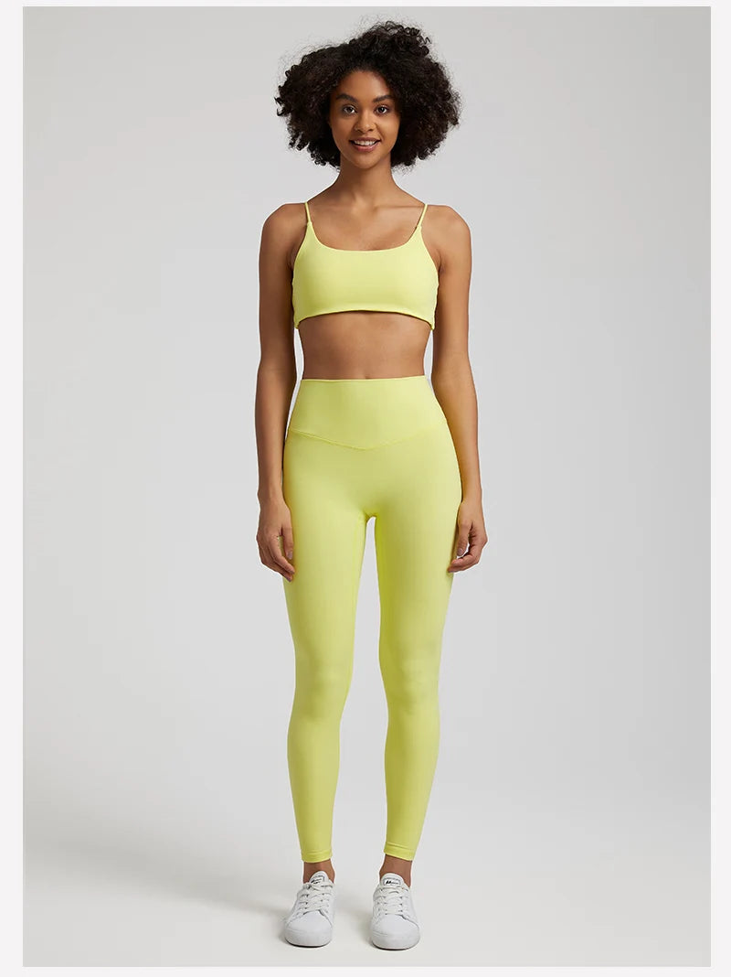 Buttery Soft Two-Piece Gym Set for Women: Backless Sports Bra & High-Waist Leggings