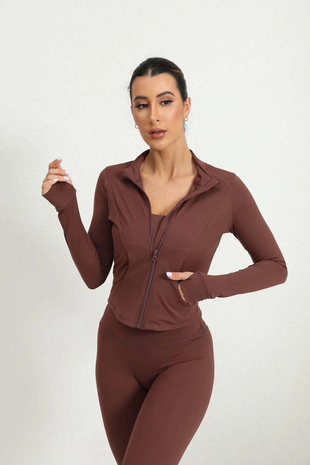 Women's Sports Jacket - Lightweight Zipper Running & Yoga Coat