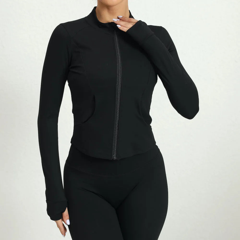 Women's Sports Jacket - Lightweight Zipper Running & Yoga Coat