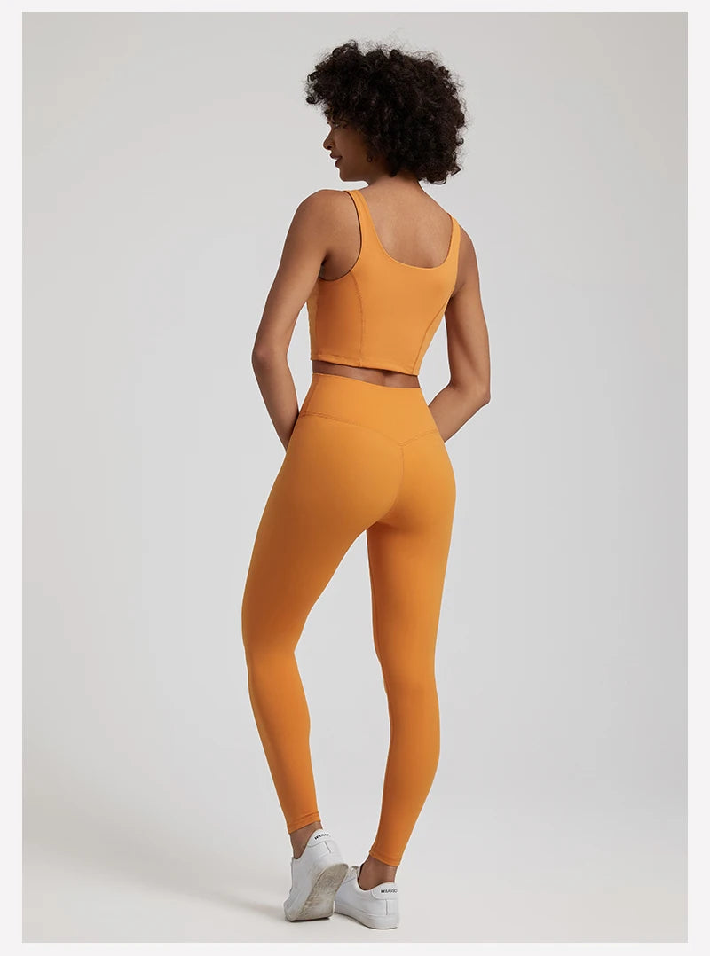 2-Piece Yoga Set - U-Back Crop Top & High Waist Leggings