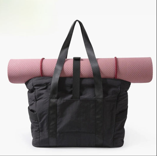 Lightweight Yoga Tote Bag with Mat Buckle - Versatile Gym, Travel, and Work Tote for Women