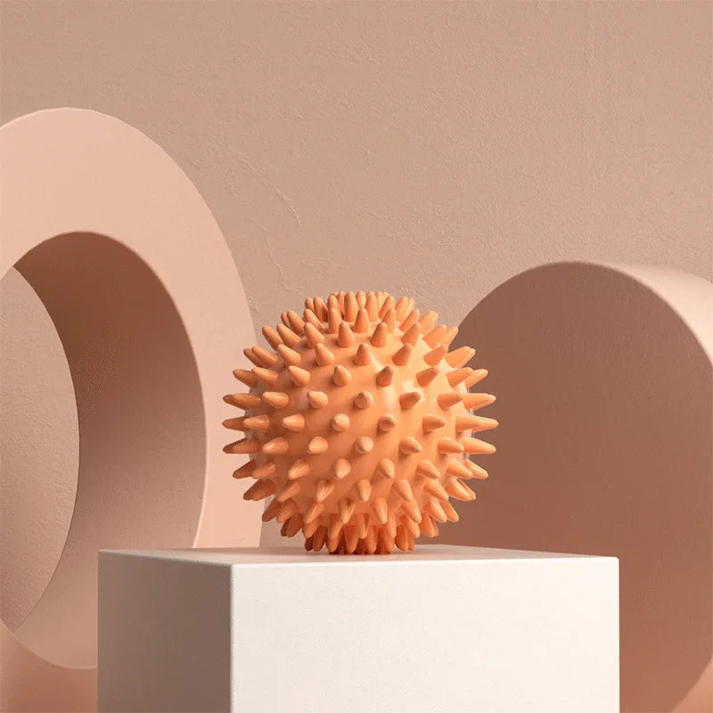 Hedgehog massage ball for muscle relaxation, designed for yoga, fascia release, and sports fitness. This spiky meridian ball targets the shoulder, neck, legs, and soles, providing effective relief from tension and promoting deep tissue massage with its unique texture. Ideal for post-workout recovery and stress relief.