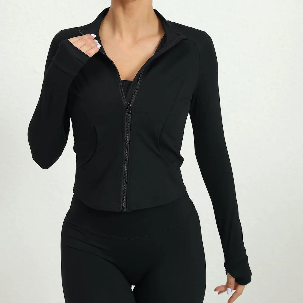 Women's Sports Jacket - Lightweight Zipper Running & Yoga Coat